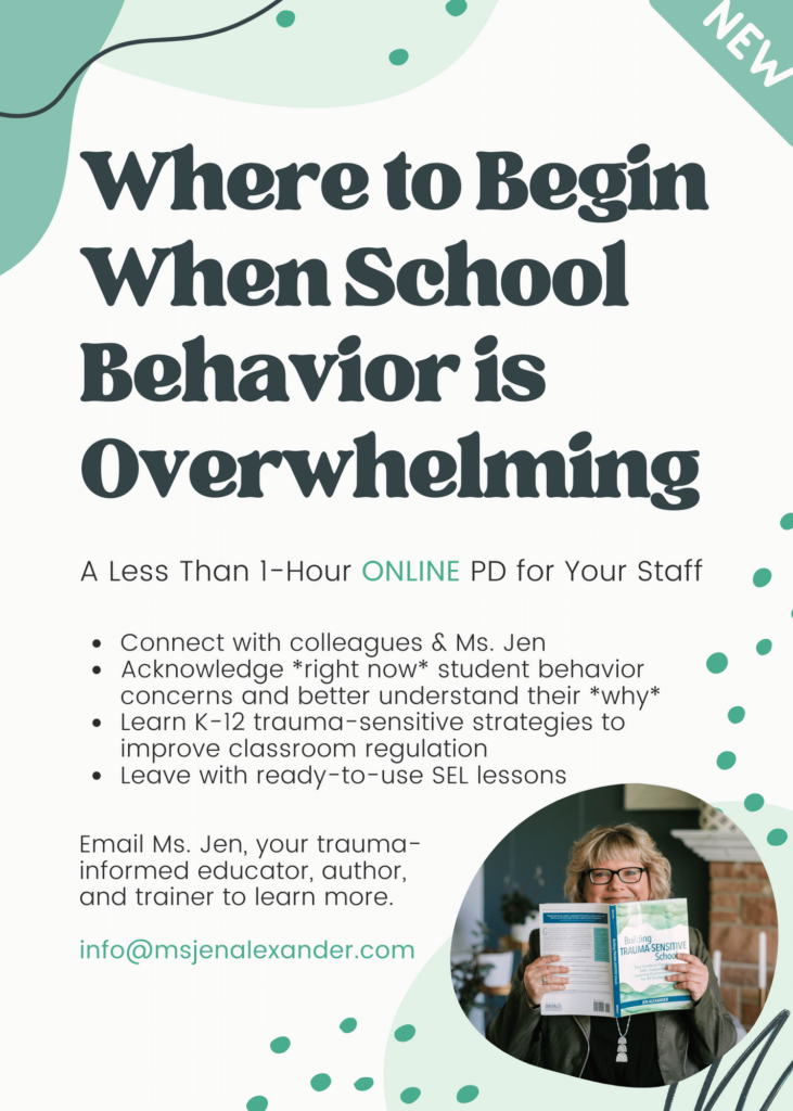 Image of Flyer entitled Where to Begin When School Behavior is Overwhelming by Ms. Jen
